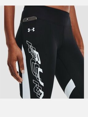 Under Armour Black Leggings with White Graphic Panels